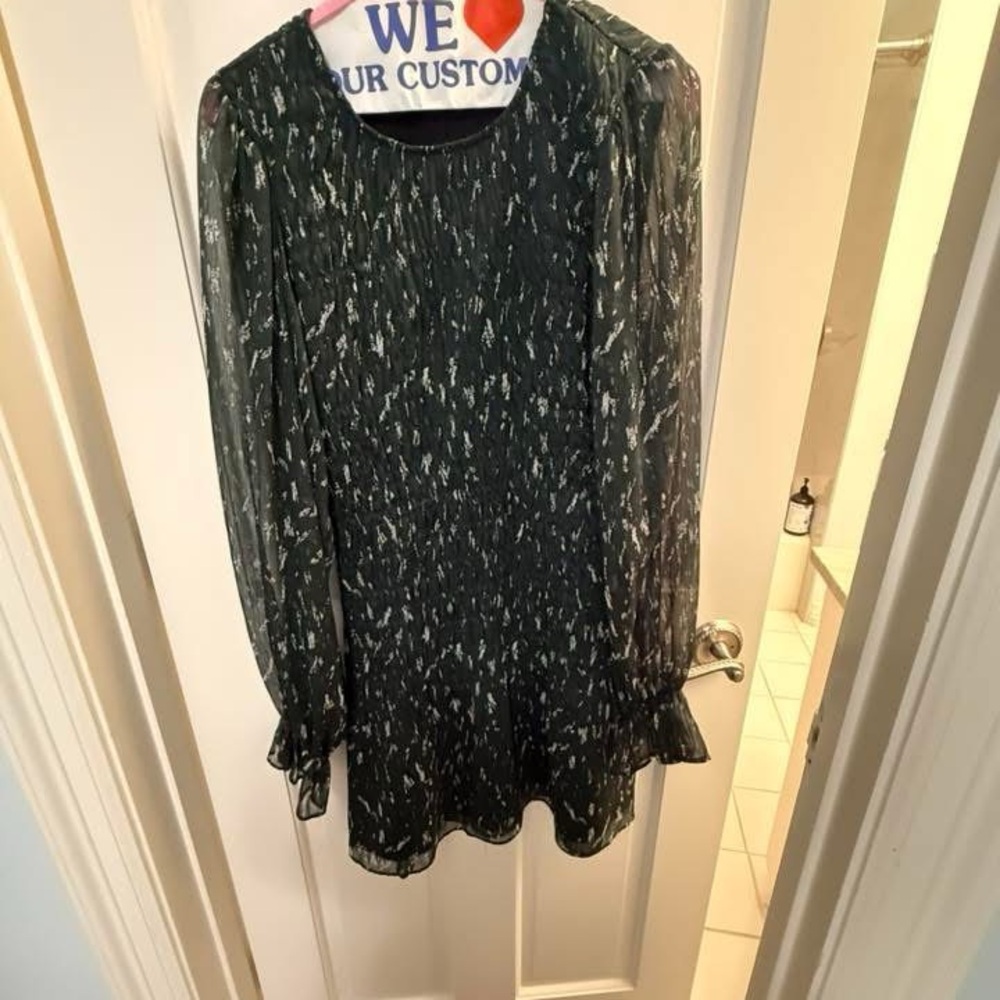 DO+BE Black and White Long Sleeve Printed Mini Dress